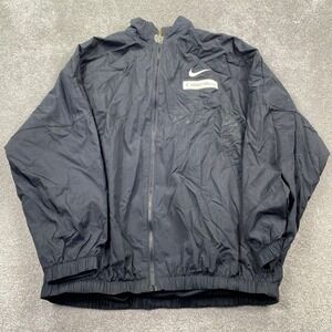 Nike WNBA Windbreaker Jacket Womens L Black Full Zip Mesh Lined HF6484-010